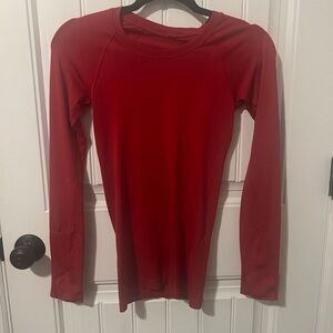 Lululemon Swiftly long sleeve shirt in red. Like new condition. Size 2.